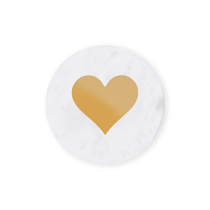 The Mia Mermer Bardak Altlığı Kalp