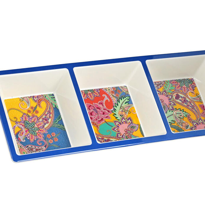 Lucky Art Paiselle Melamin 3 Bölmeli Çerezlik 2li Set 38cm