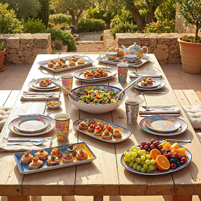 Lucky Art Paiselle Melamin 2li Baton Sunum Tabaği 43 Cm