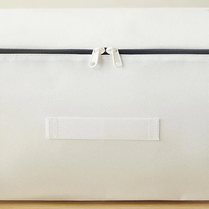 Ocean Home Textile 2'li Büyük Boy Lacivert Fermuarlı Beyaz Renk Stuff & Things Baza Altı Hurç Set 62 X 46 X 22 Cm