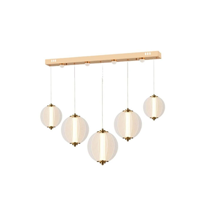 Apliqa Penny 90 Watt 5'li Sıralı Bakır Led Sarkıt Avize