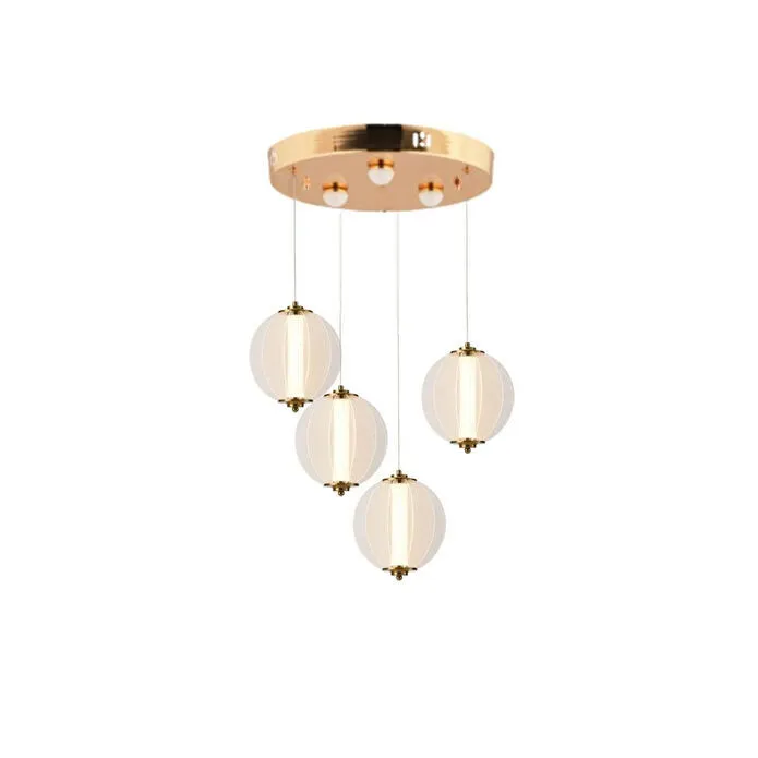 Apliqa Penny 72 Watt 4'lüyuvarlak Bakır Led Sarkıt Avize