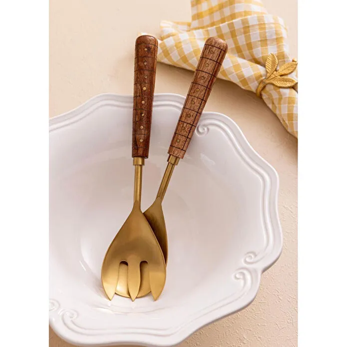 The Mia Wood Salata Servis Takımı 2 Parça