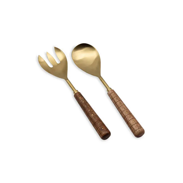 The Mia Wood Salata Servis Takımı 2 Parça