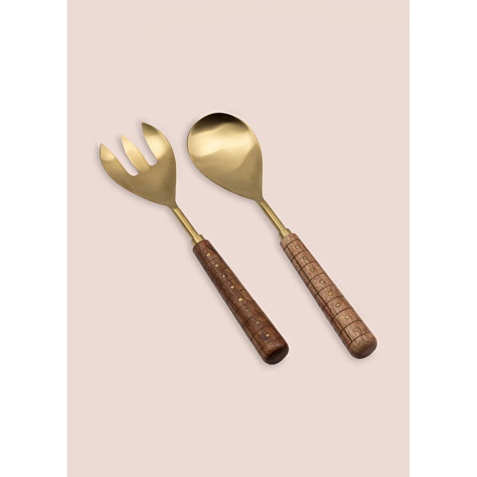 The Mia Wood Salata Servis Takımı 2 Parça