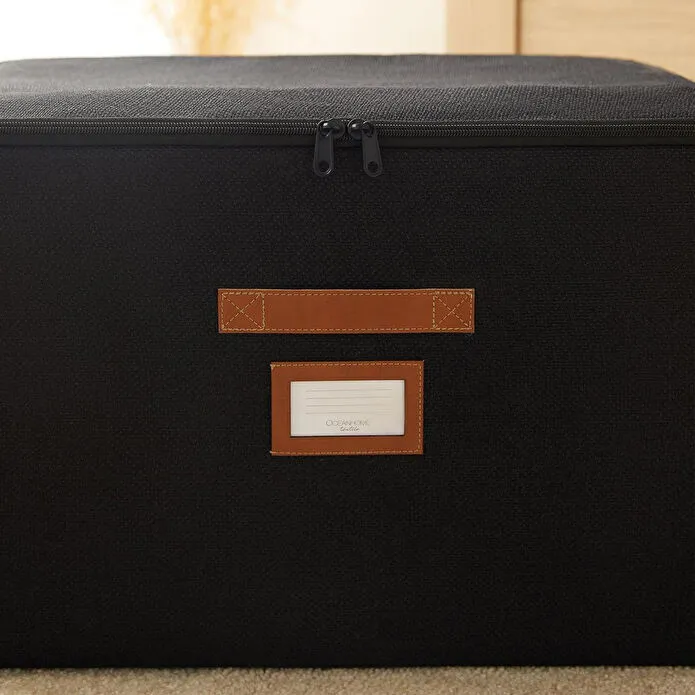 Ocean Home Textile Siyah Renk Jüt Destekli Kutu Hurç 48 X 40 X 30 Cm