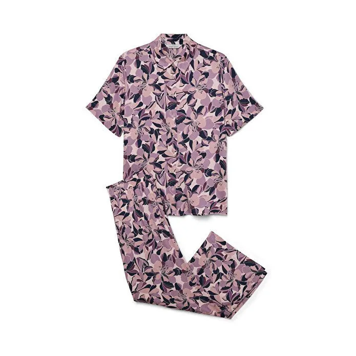 Tchibo Kadın Pijama Takımı, Dokuma, Tamamı Baskılı