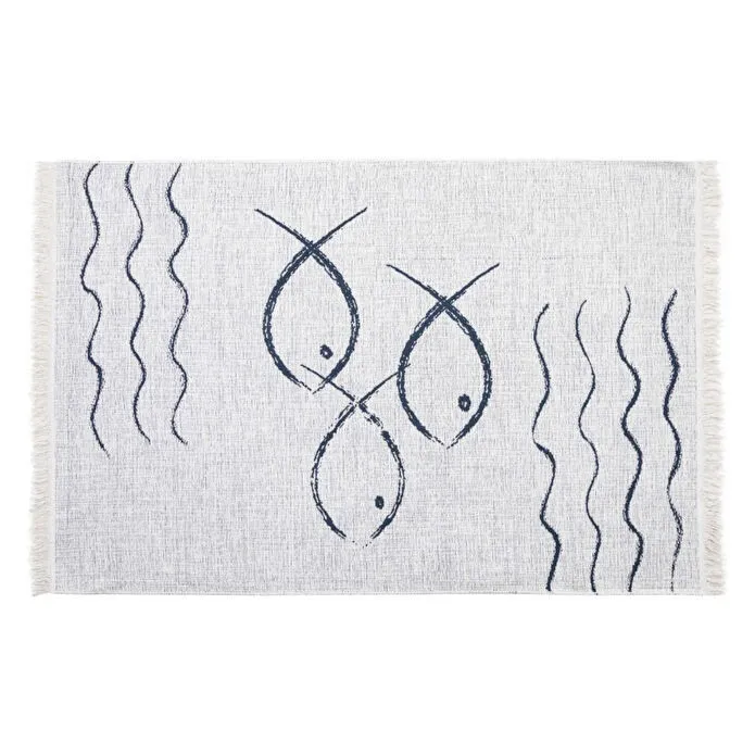 Mudo Home Larissa Fish Çi̇ft Tarafli Hali Laci̇vert Beyaz 120x180