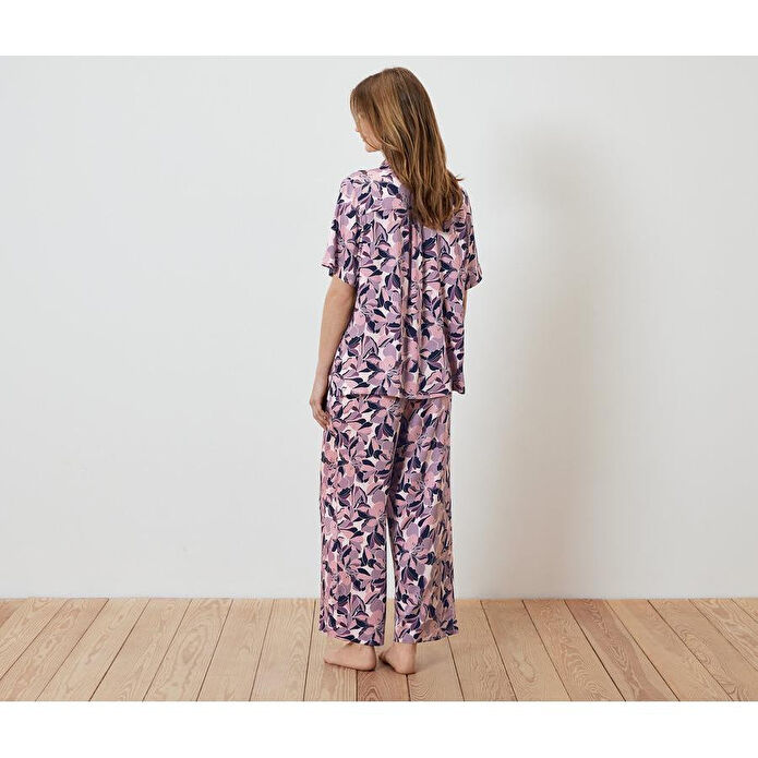 Tchibo Kadın Pijama Takımı, Dokuma, Tamamı Baskılı