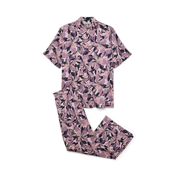Tchibo Kadın Pijama Takımı, Dokuma, Tamamı Baskılı