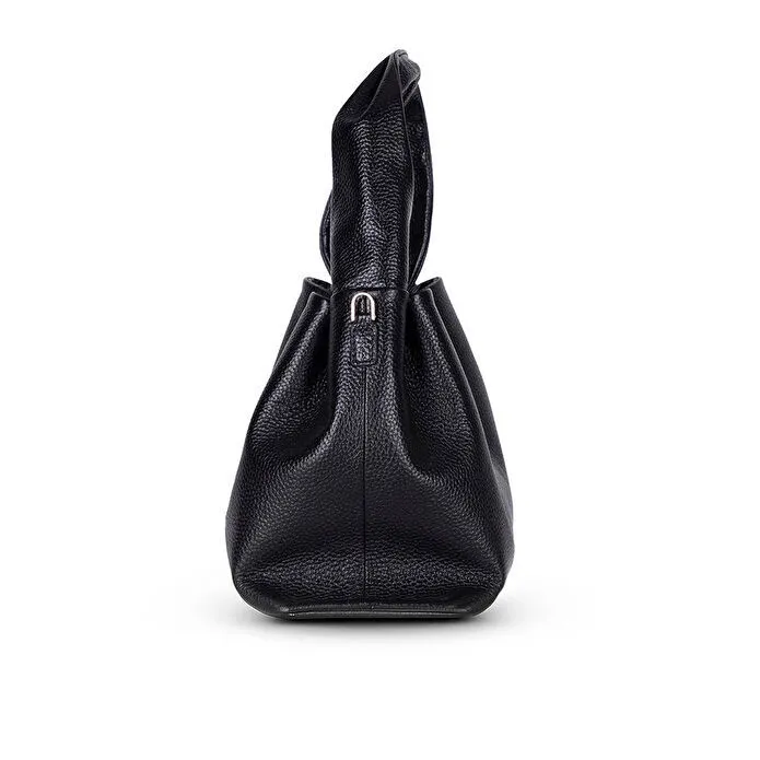 Bloominbag Marella Soft City Noir Black Leather Shoulder Bag / Deri Omuz Çantası