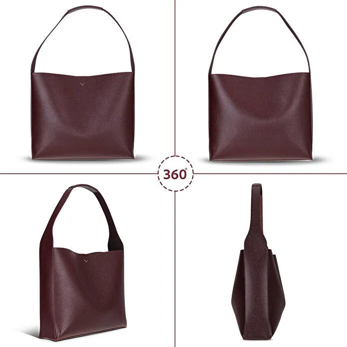 Bloominbag Ravello Cimbrone Merlot Burgundy Leather Shoulder Bag / Deri Omuz Çantası