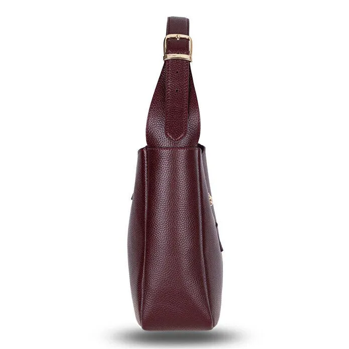 Bloominbag Ravello Cimbrone Merlot Burgundy Leather Shoulder Bag / Deri Omuz Çantası