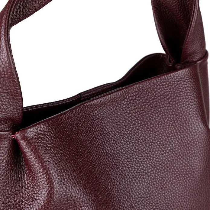 Bloominbag Marella Soft City Merlot Burgundy Leather Shoulder Bag / Deri Omuz Çantası