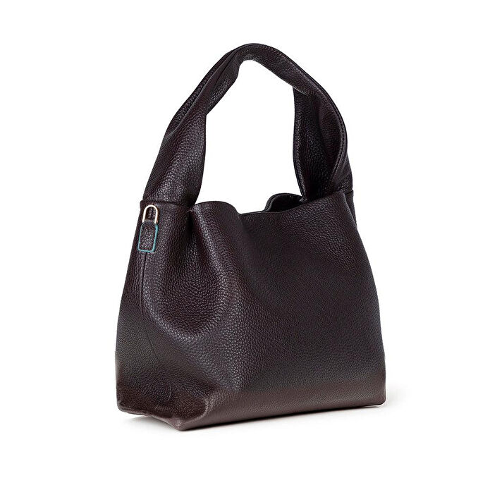 Bloominbag Marella Soft City Espresso Brown Leather Shoulder Bag / Deri Omuz Çantası