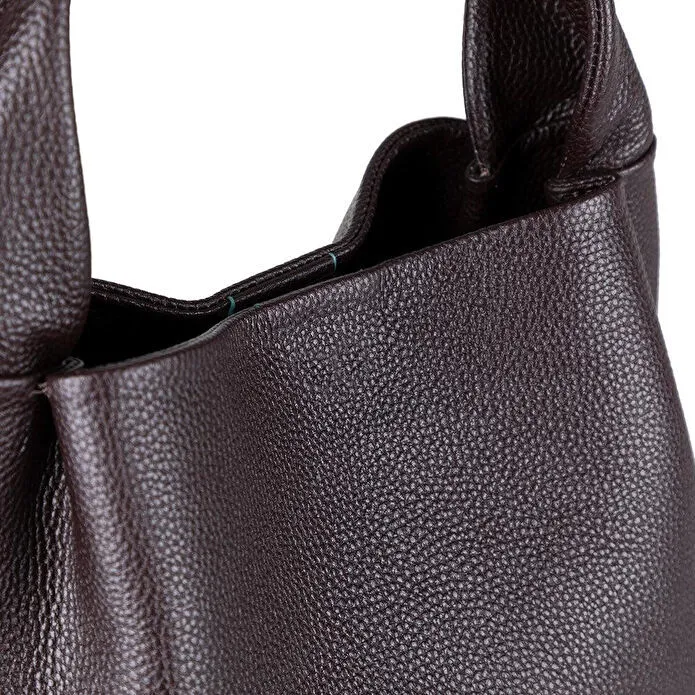 Bloominbag Marella Soft City Espresso Brown Leather Shoulder Bag / Deri Omuz Çantası