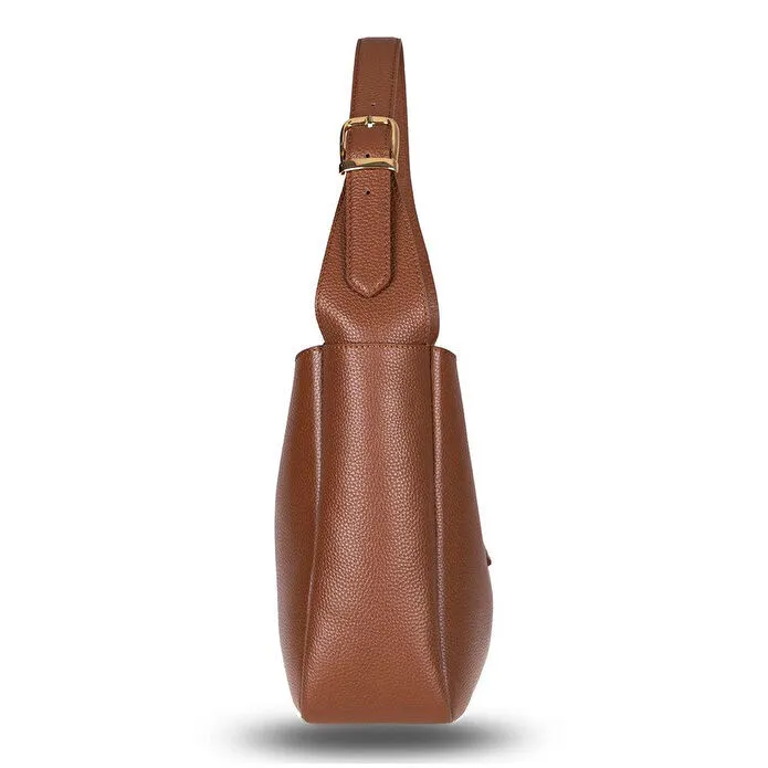 Bloominbag Ravello Cimbrone Camel Tan Leather Shoulder Bag / Deri Omuz Çantası