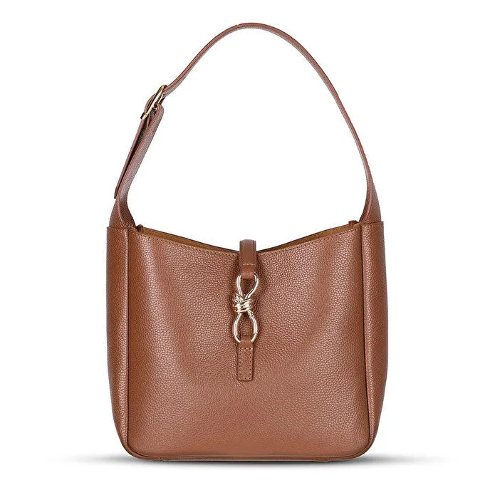 Bloominbag Ravello Cimbrone Camel Tan Leather Shoulder Bag / Deri Omuz Çantası