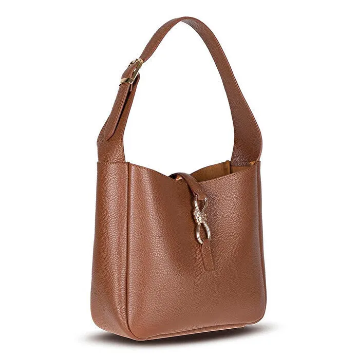 Bloominbag Ravello Cimbrone Camel Tan Leather Shoulder Bag / Deri Omuz Çantası