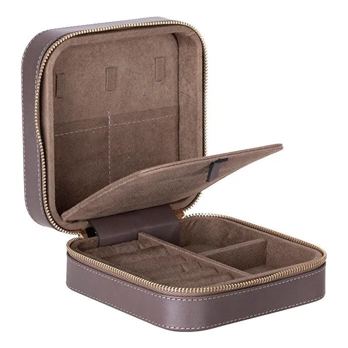 Bloominbag Amanda Mushroom Taupe Grande – Gerçek Deri Takı & Mücevher Kutusu