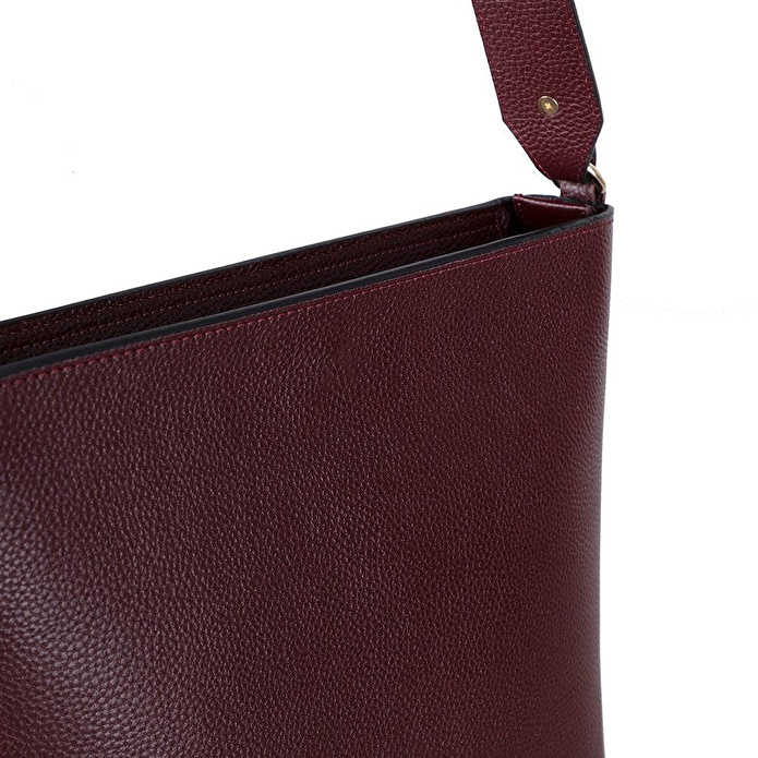 Bloominbag Milano Zip Tote – Oxblood Burgundy Hakiki Deri Askılı Kadın Omuz Çantası