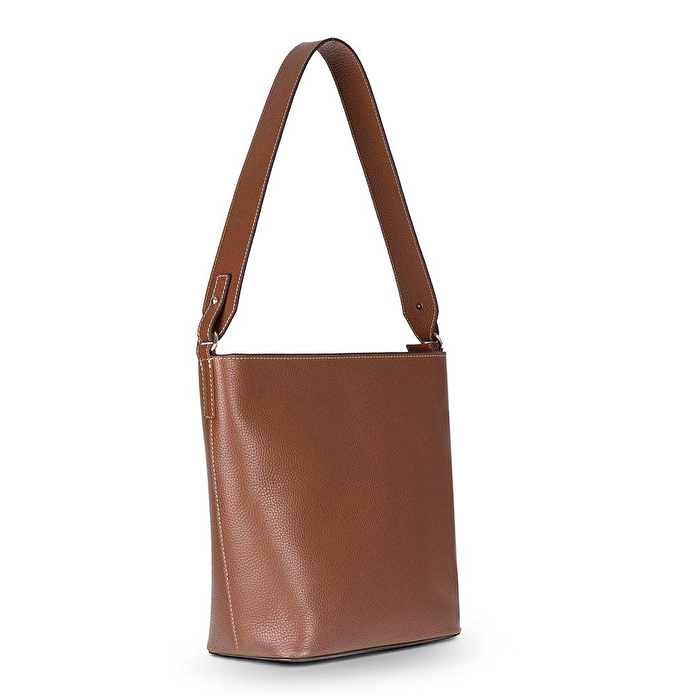 Bloominbag Milano Zip Tote – Warm Camel Hakiki Deri Askılı Kadın Omuz Çantası