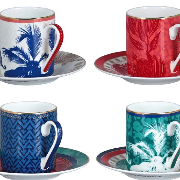 Lucky Art Palmera Bone 4lu Kahve Fincani Seti 100cc