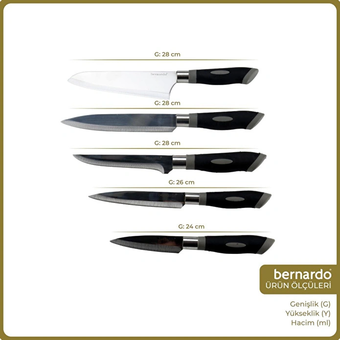 Bernardo Titan 5 Parça Bıçak Seti