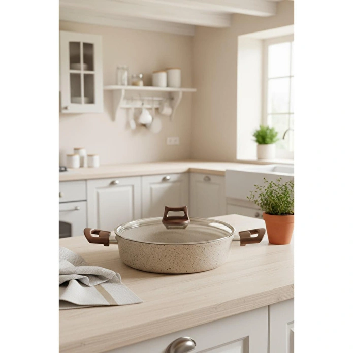 Bernardo Marcel 13 Parça Granit Tencere Seti Krem