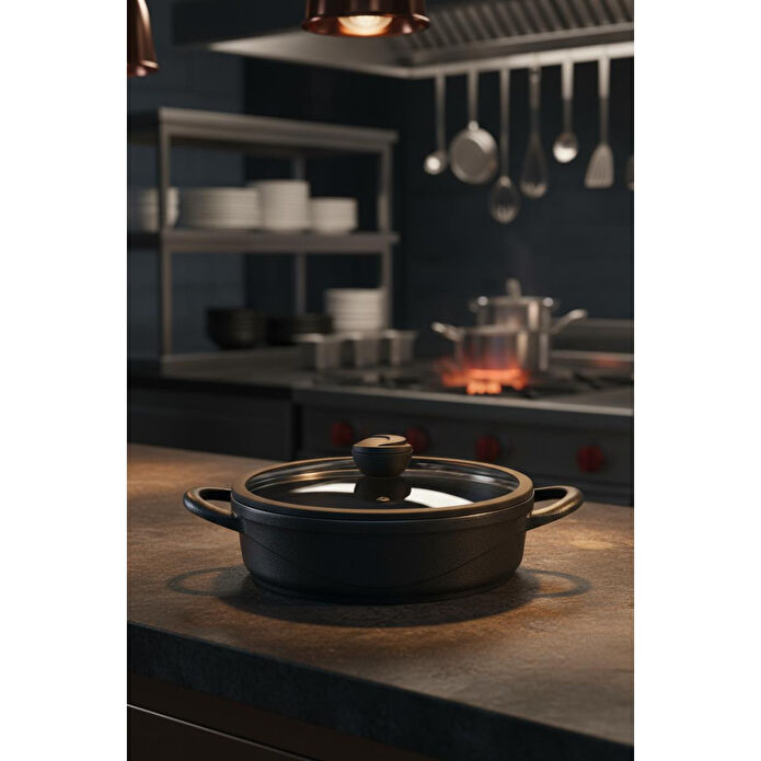 Bernardo Arista 5 Parça Seramik Döküm Tencere Seti Siyah