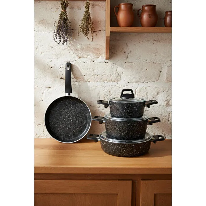 Bernardo Vormi 7 Parça Tencere Seti Siyah