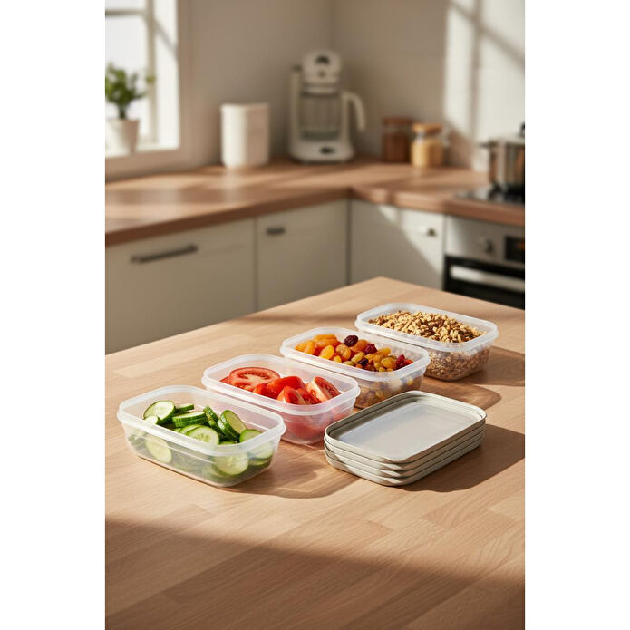 Bernardo Hide Plus 4'lü Saklama Kabı 700 Ml Beyaz