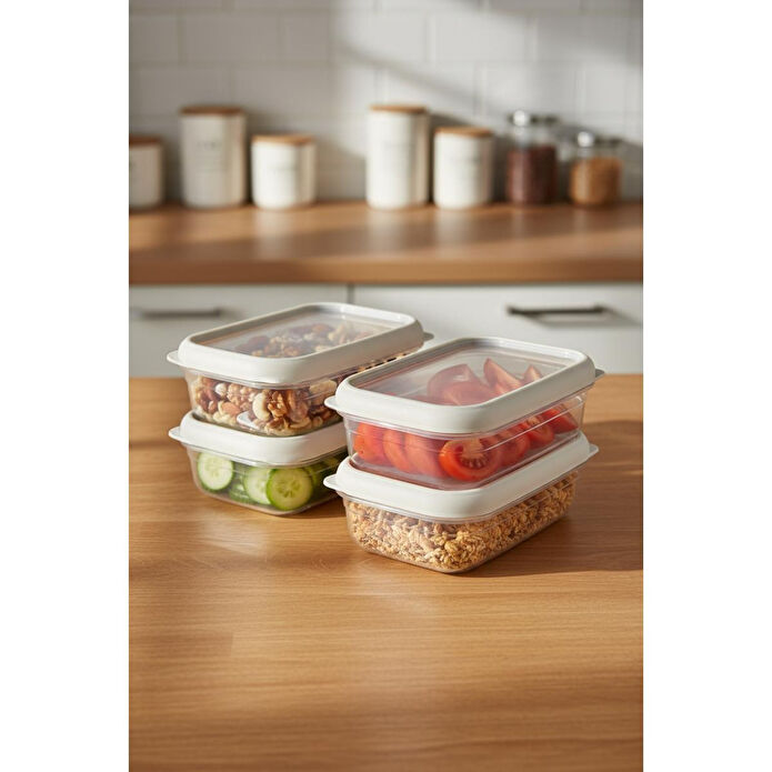 Bernardo Hide Plus 4'lü Saklama Kabı 700 Ml Beyaz