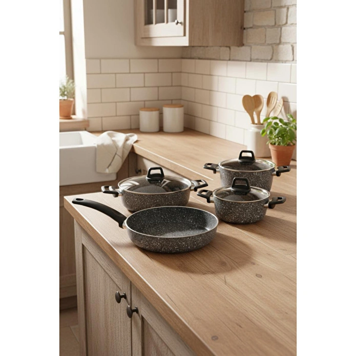 Bernardo Vormi 7 Parça Tencere Seti Gri