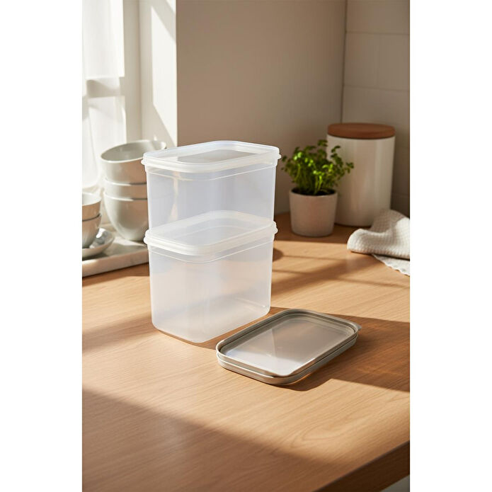 Bernardo Hide Plus 2'li Saklama Kabı 1900 Ml Beyaz