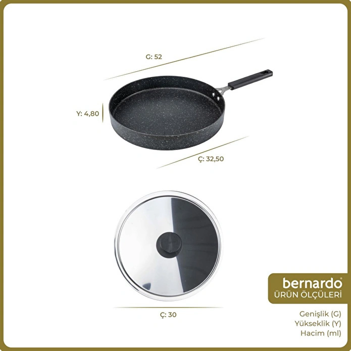 Bernardo Wave 32cm Granit Balık Tavası