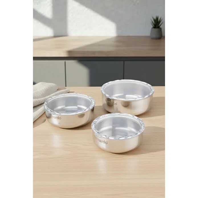 Bernardo Stelo 3'lü Çelik Saklama Kabı