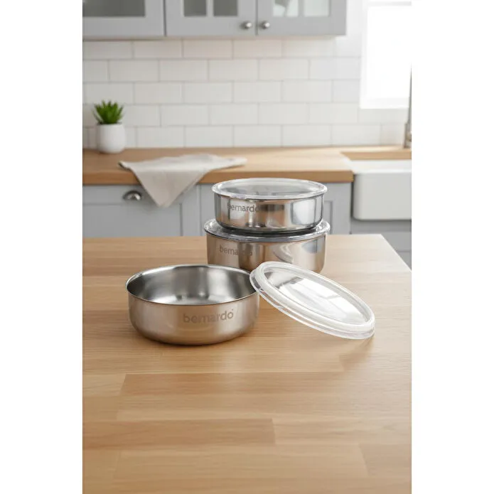 Bernardo Stelo 3'lü Çelik Saklama Kabı