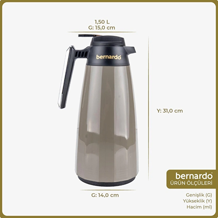 Bernardo Lustra Cam Termos Gri 1.5 Litre
