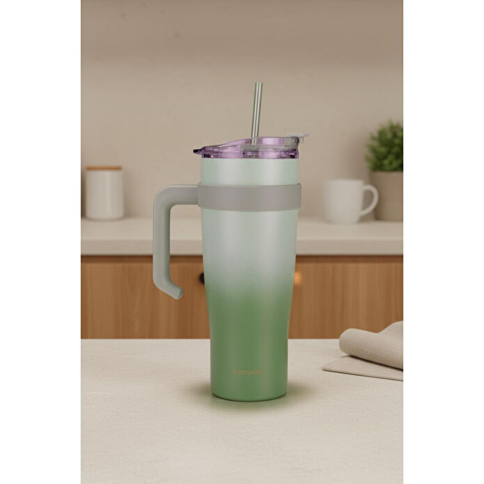 Bernardo Alto Pipetli Termos Bardak Yeşil 1000ml