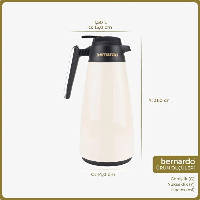 Bernardo Lustra Cam Termos Krem 1.5 Litre