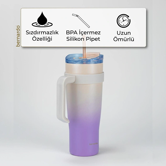 Bernardo Alto Pipetli Termos Bardak Pembe 1000ml