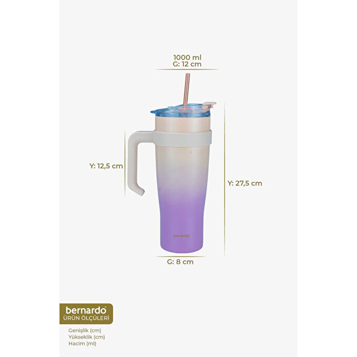 Bernardo Alto Pipetli Termos Bardak Pembe 1000ml