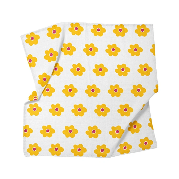 Itsy Bitsy Kids Amulet Lemon Bloom , Müslin Bebek Örtüsü , 100x100 Cm