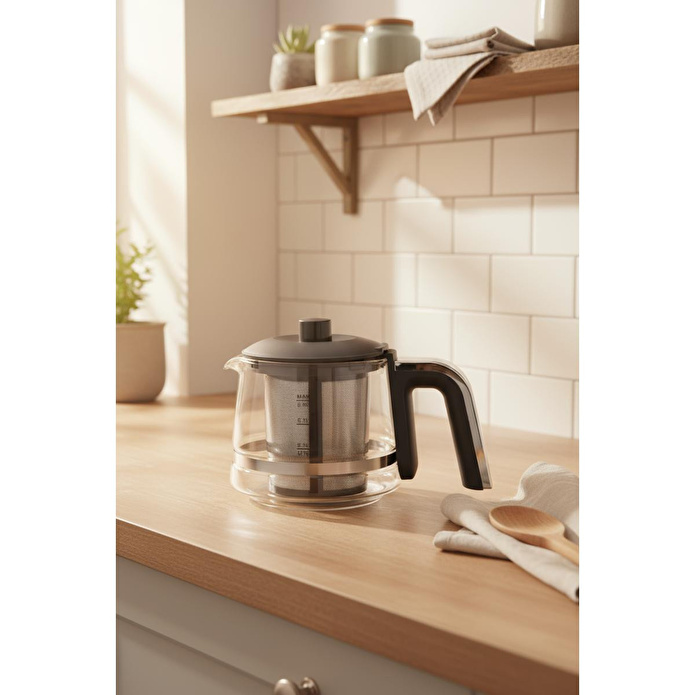Bernardo Venedik Cam Demlikli Çay Makinesi Gri