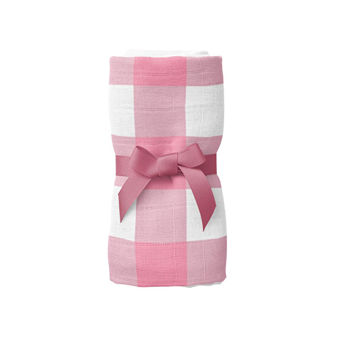 Itsy Bitsy Kids Bird Of Life Pink Check , Müslin Bebek Örtüsü , 100x100 Cm