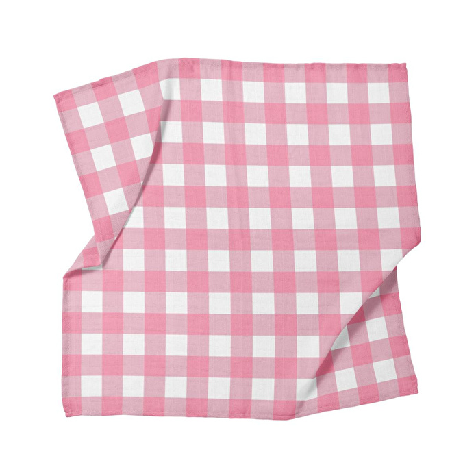 Itsy Bitsy Kids Bird Of Life Pink Check , Müslin Bebek Örtüsü , 100x100 Cm
