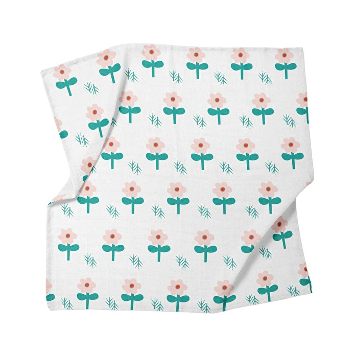 Itsy Bitsy Kids Big Flower Blossom, Müslin Bebek Örtüsü , 100x100 Cm