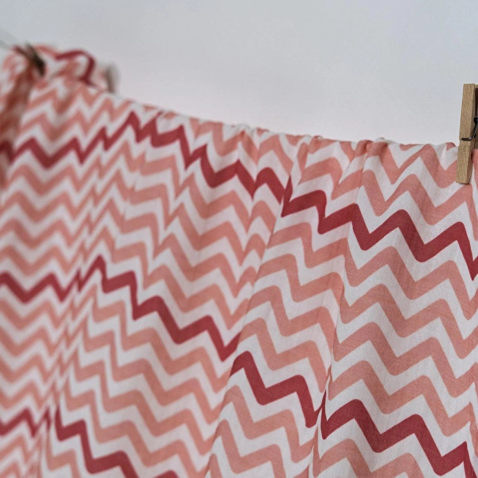 Itsy Bitsy Kids Big Flower Pink Zigzag , Müslin Bebek Örtüsü , 100x100 Cm