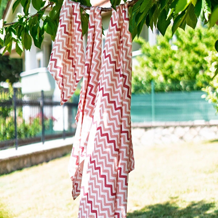 Itsy Bitsy Kids Big Flower Pink Zigzag , Müslin Bebek Örtüsü , 100x100 Cm